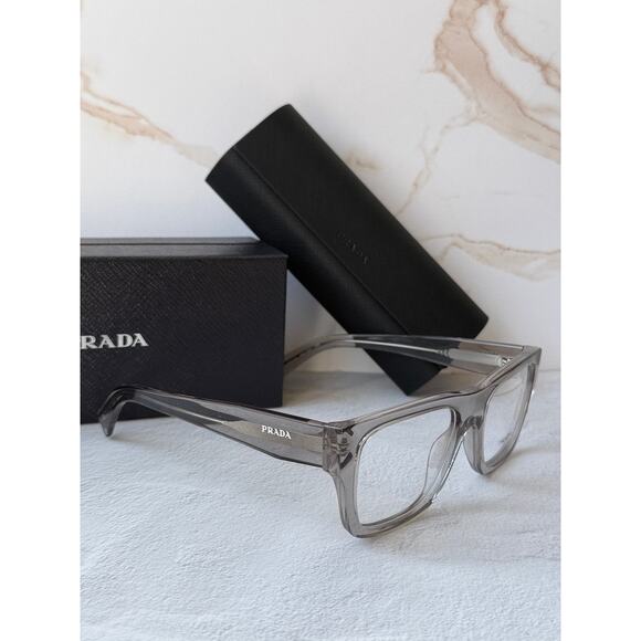 NEW Prada PR C01V Transparent Grey Unisex Eyeglasses Frames main image 5